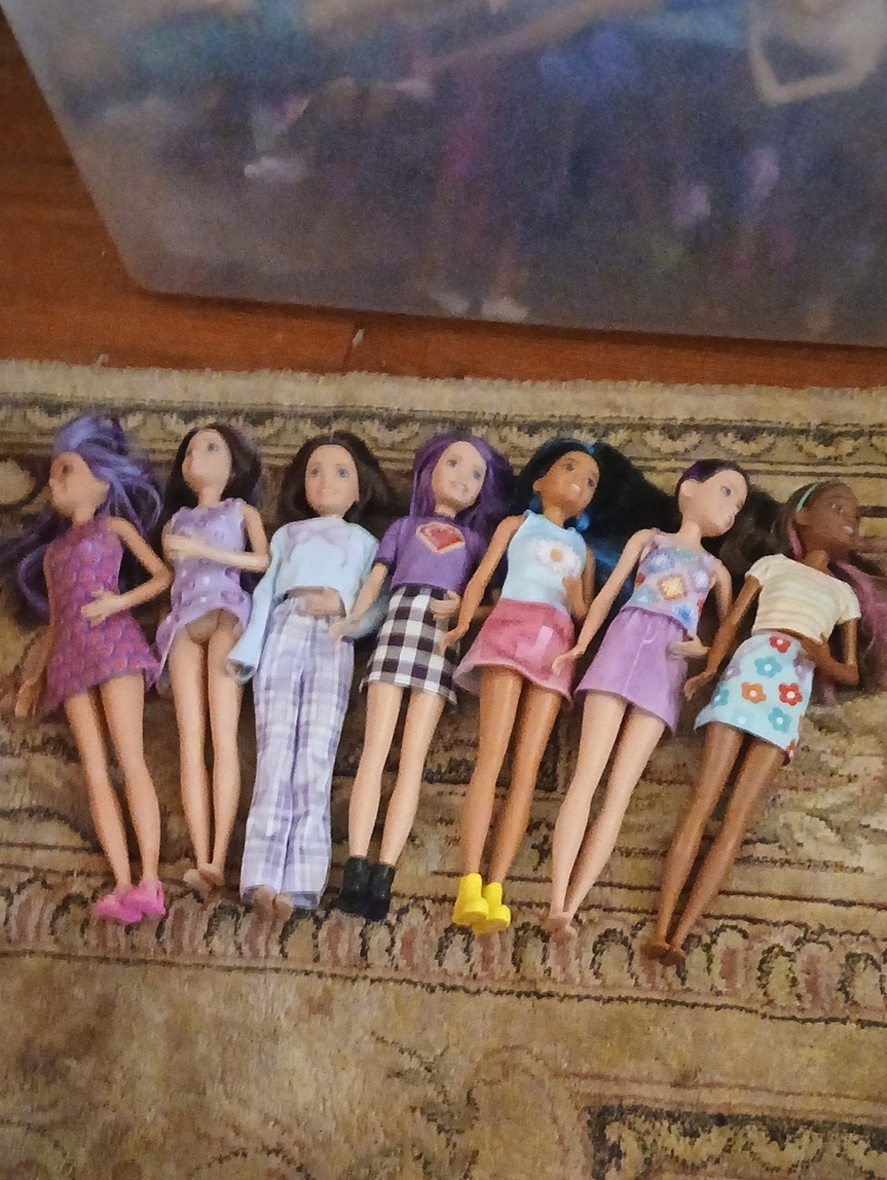 Barbie Skipper -style Fashion Dolls 7-Pack - Mixed Purple and Pink Outfits